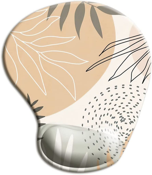 Ergonomic Mouse Pad with Wrist Support Gel Mouse Pad with Wrist Rest, Comfortable Computer Pad for Laptop, Pain Relief Mousepad with Non-Slip Rubber Base, 9 X 10 In,Plants